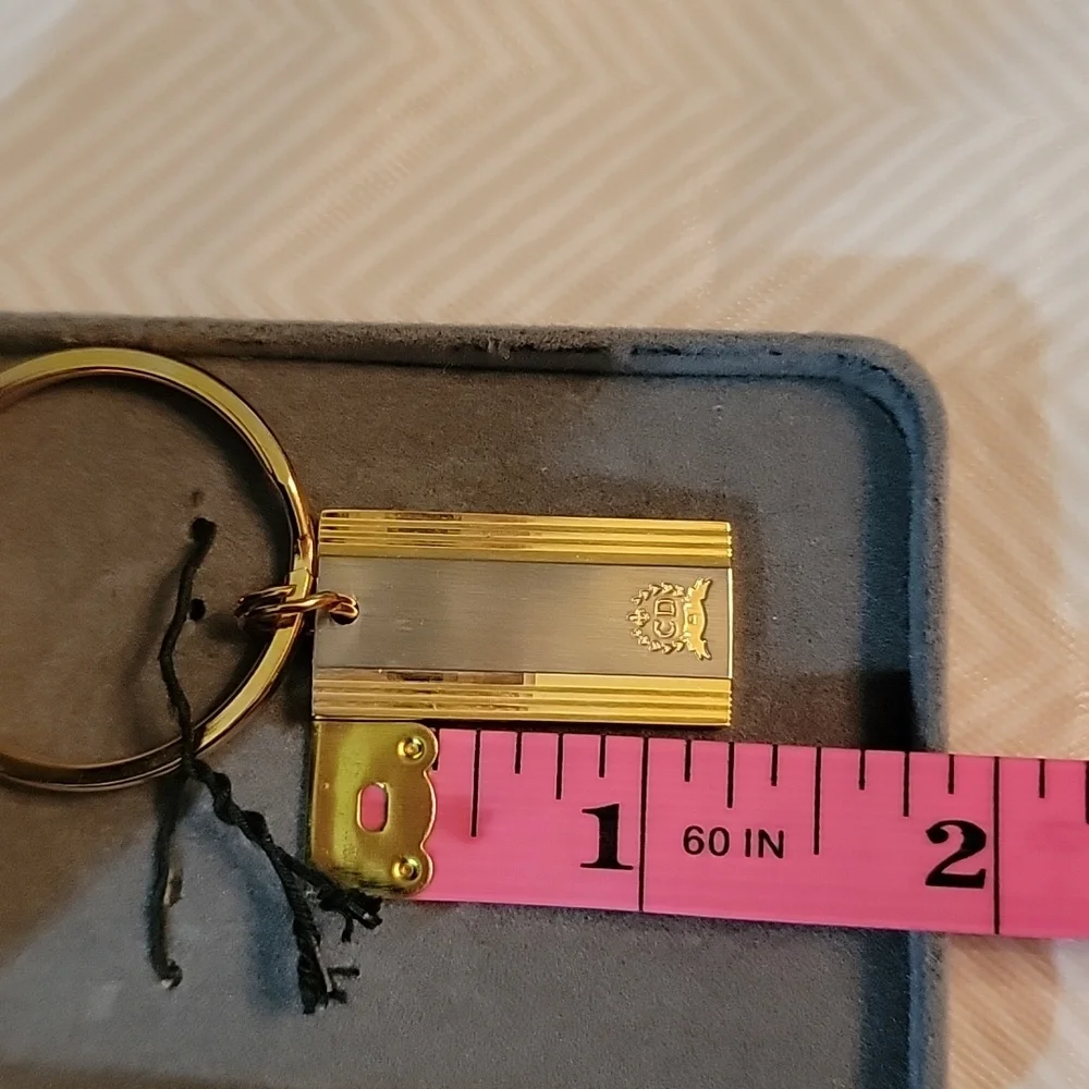 Vintage Christian Dior Gold & Silver Tone Metal Keychain Bag Purse Charm